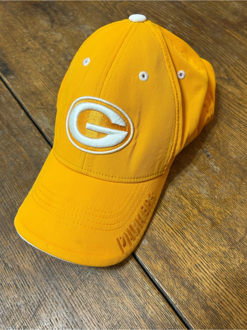 NFL Yellow Green Bay Packers Cap with White Logo